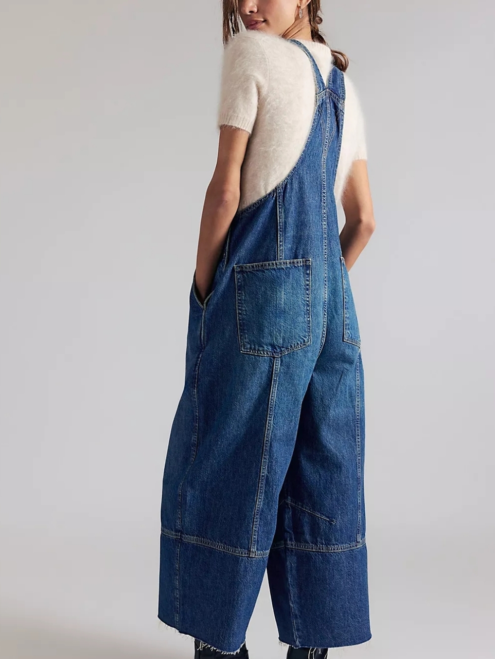 We The Free Denim Overalls in Deep Blue - Picture 3 of 9